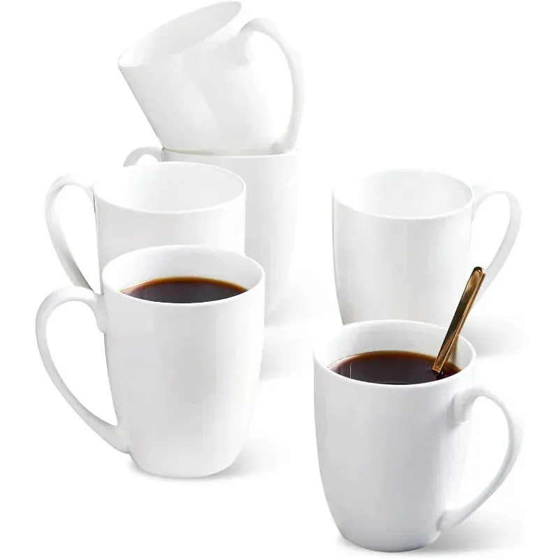 Lightweight Porcelain White Coffee Mugs