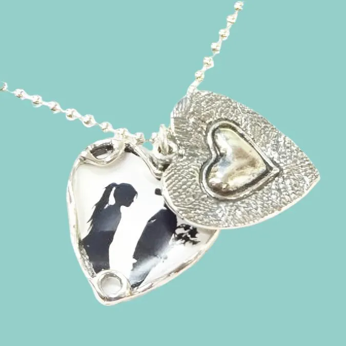 Locket heart necklace pendant sterling silver love necklace for woman