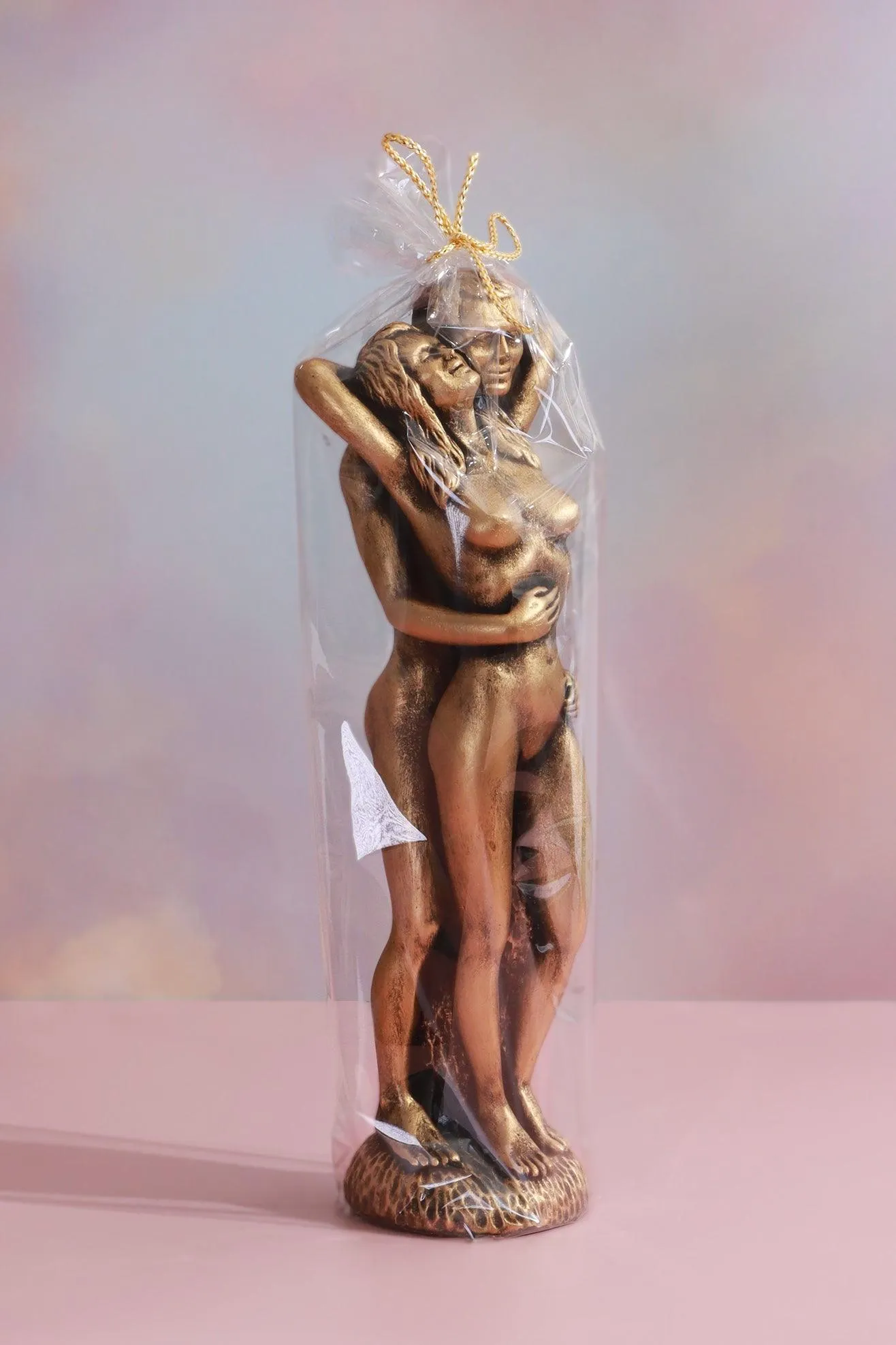 Lovers Embrace Romantic Bronze 3D Candle