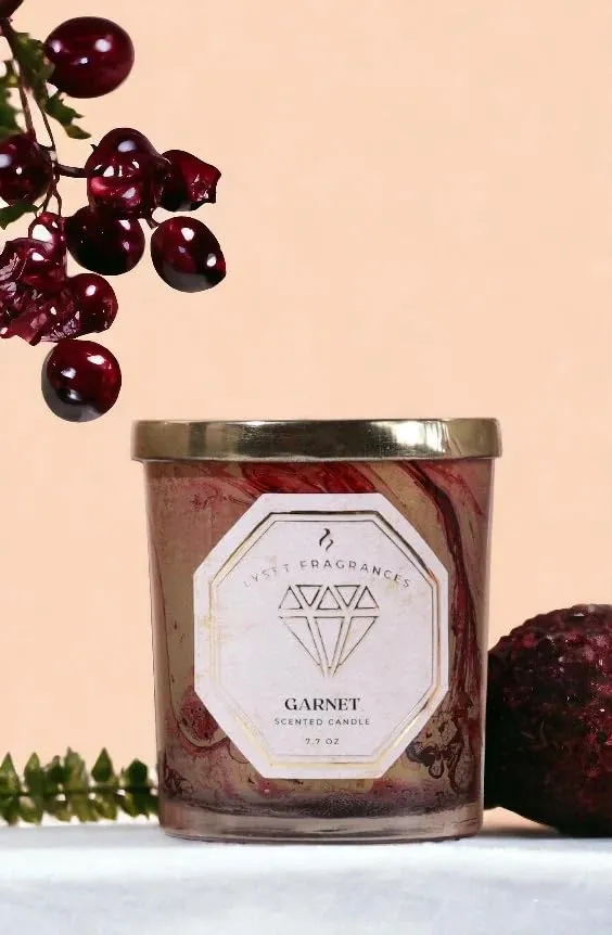 Lyset Fragrances Garnet The Ordinary Scented Candle (3 Wick) Galbanum’s Freshness, Oak Moss’s Depth,& Decoration and Gift Purpose(Pack of 1)