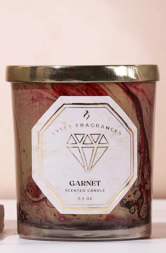 Lyset Fragrances Garnet The Ordinary Scented Candle (3 Wick) Galbanum’s Freshness, Oak Moss’s Depth,& Decoration and Gift Purpose(Pack of 1)