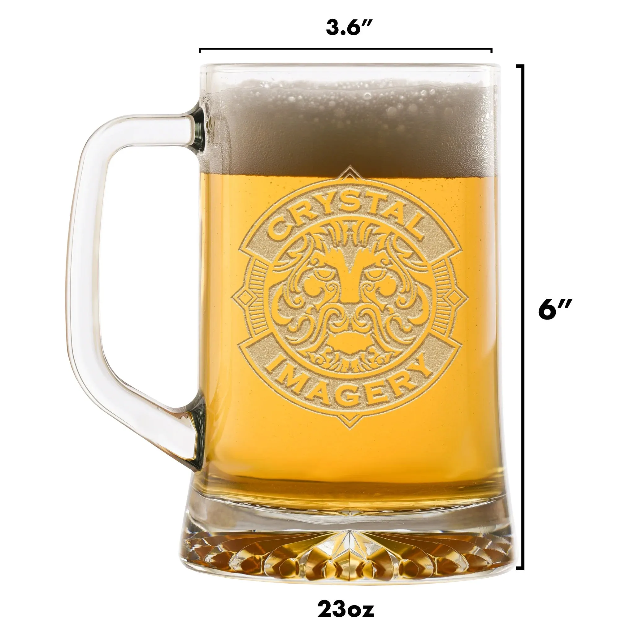 Monogrammed Initial Engraved Beer Glass Mug