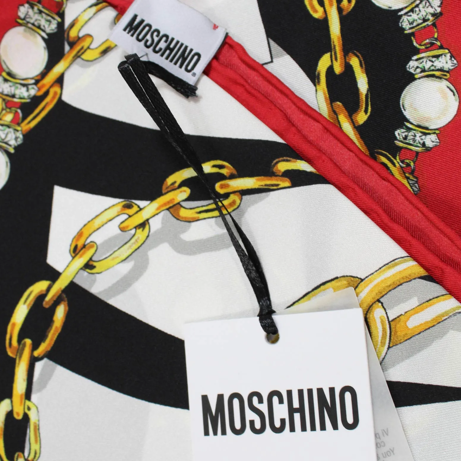 Moschino Scarf Jewelry Design - Large Square Silk Foulard