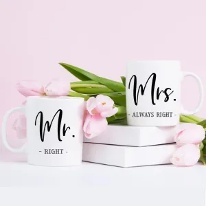 Mr Right Mrs Always Right Mug Set