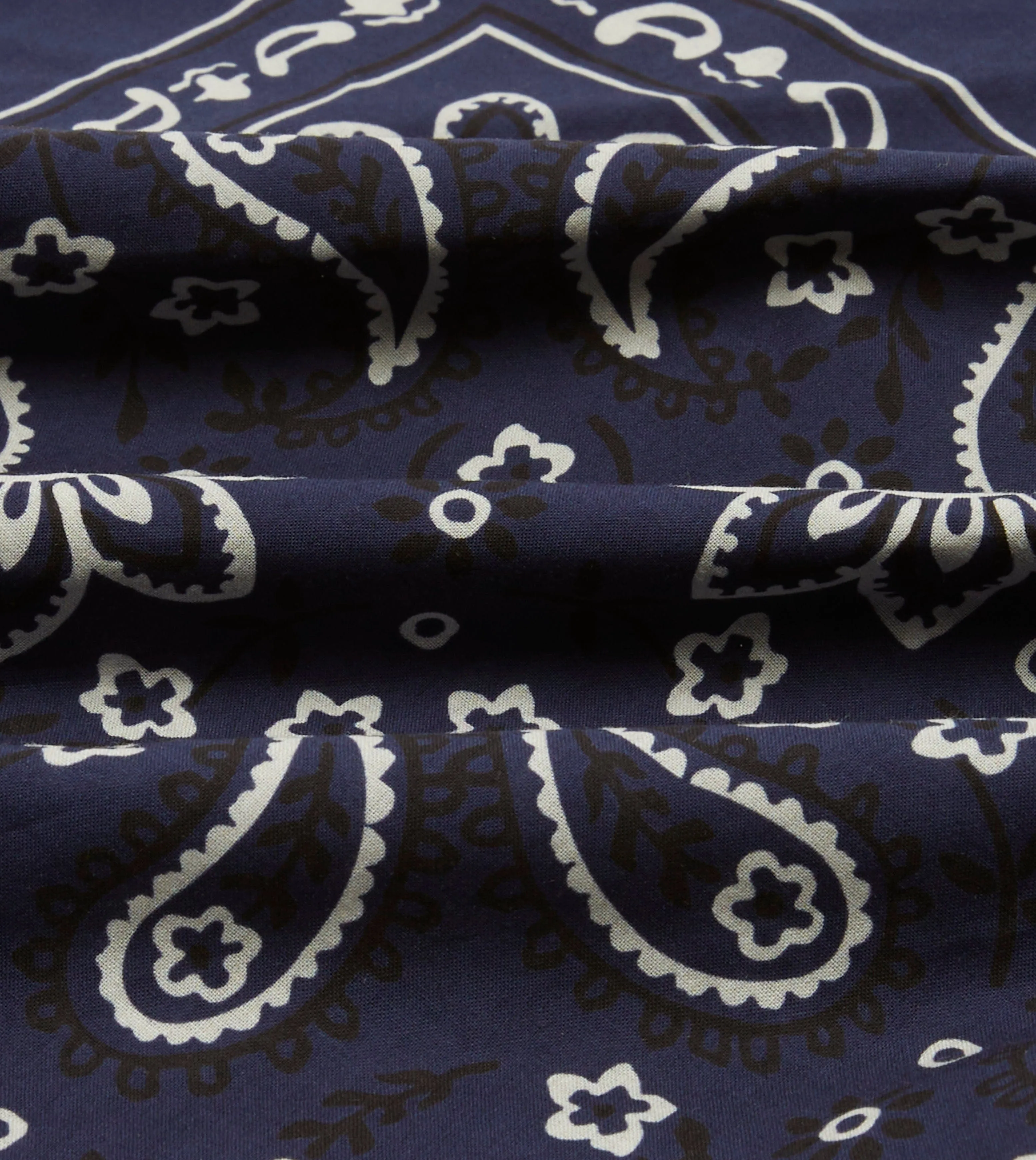 Navy Paisley Print Cotton Bandana