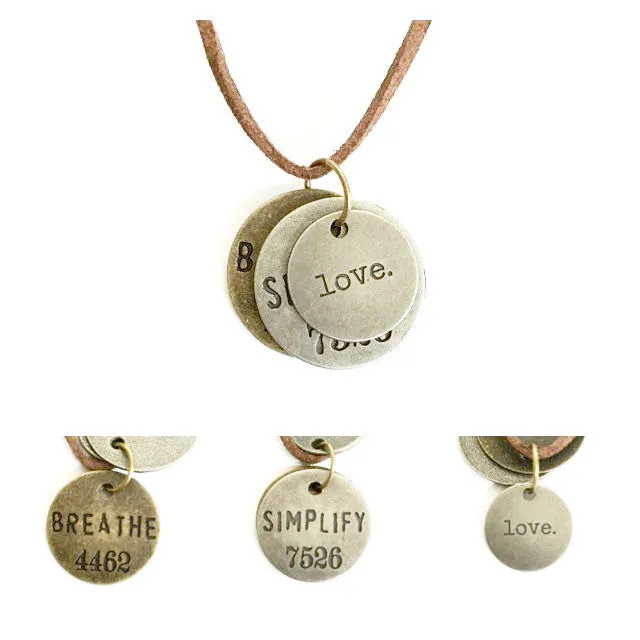 Necklace/stamped jewelry/inspiring words