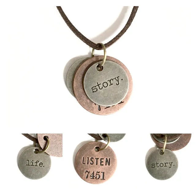 Necklace/stamped jewelry/inspiring words