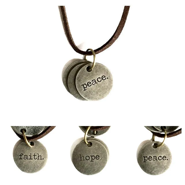 Necklace/stamped jewelry/inspiring words