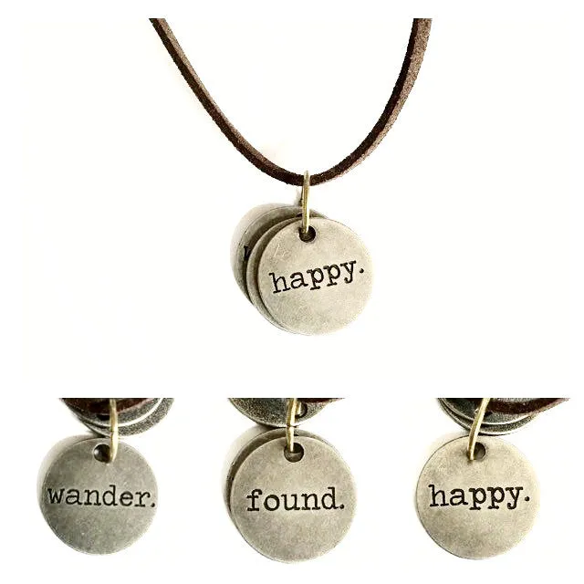 Necklace/stamped jewelry/inspiring words