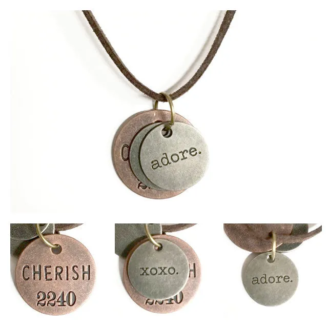 Necklace/stamped jewelry/inspiring words