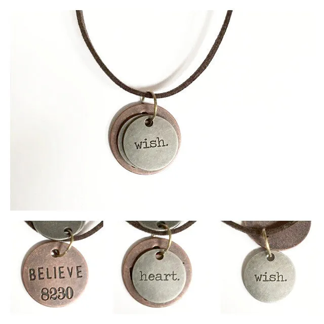 Necklace/stamped jewelry/inspiring words