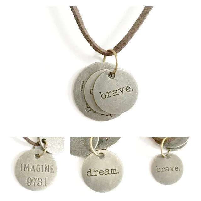 Necklace/stamped jewelry/inspiring words