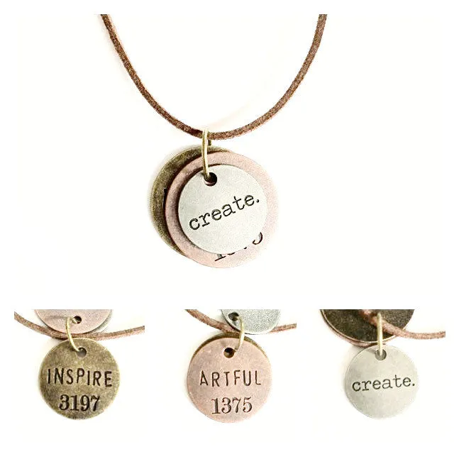 Necklace/stamped jewelry/inspiring words