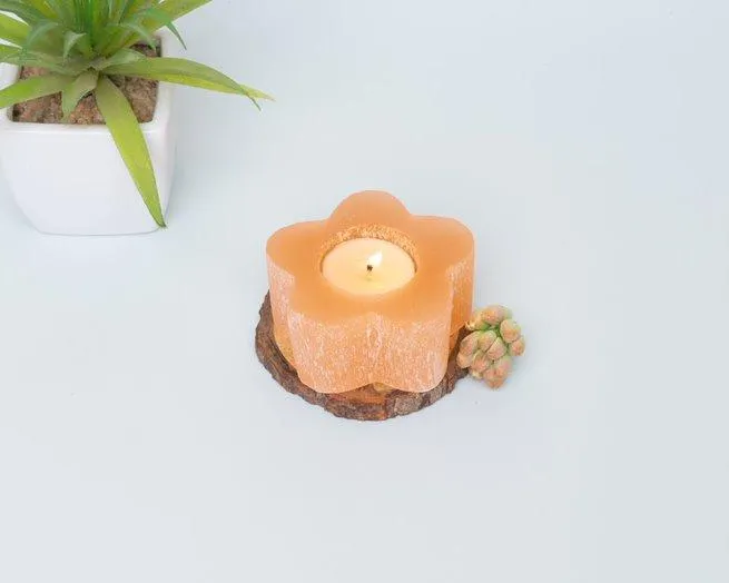 Orange Selenite Flower Candle Holder Hamper