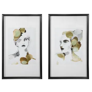 Organic Portrait Framed Prints, S/2