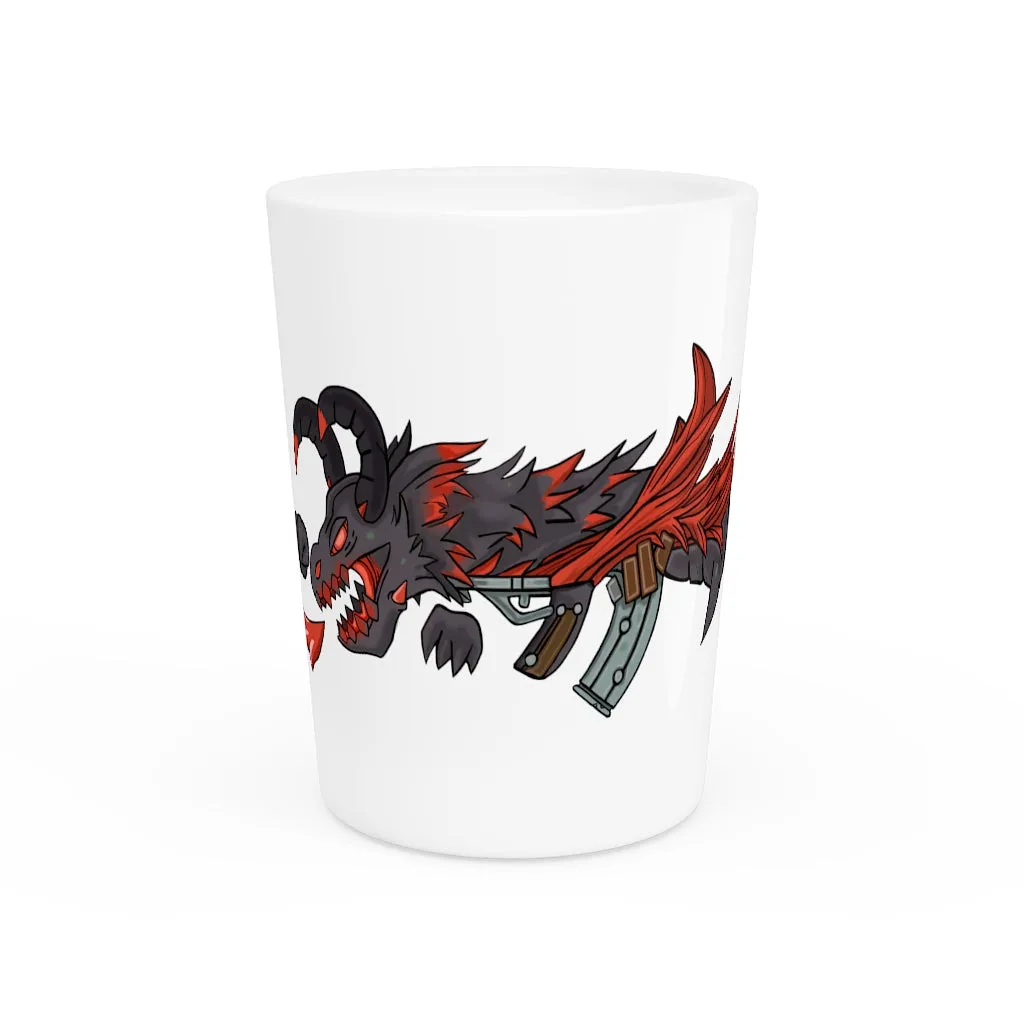 Red Black Dragon Gun Shot Glass