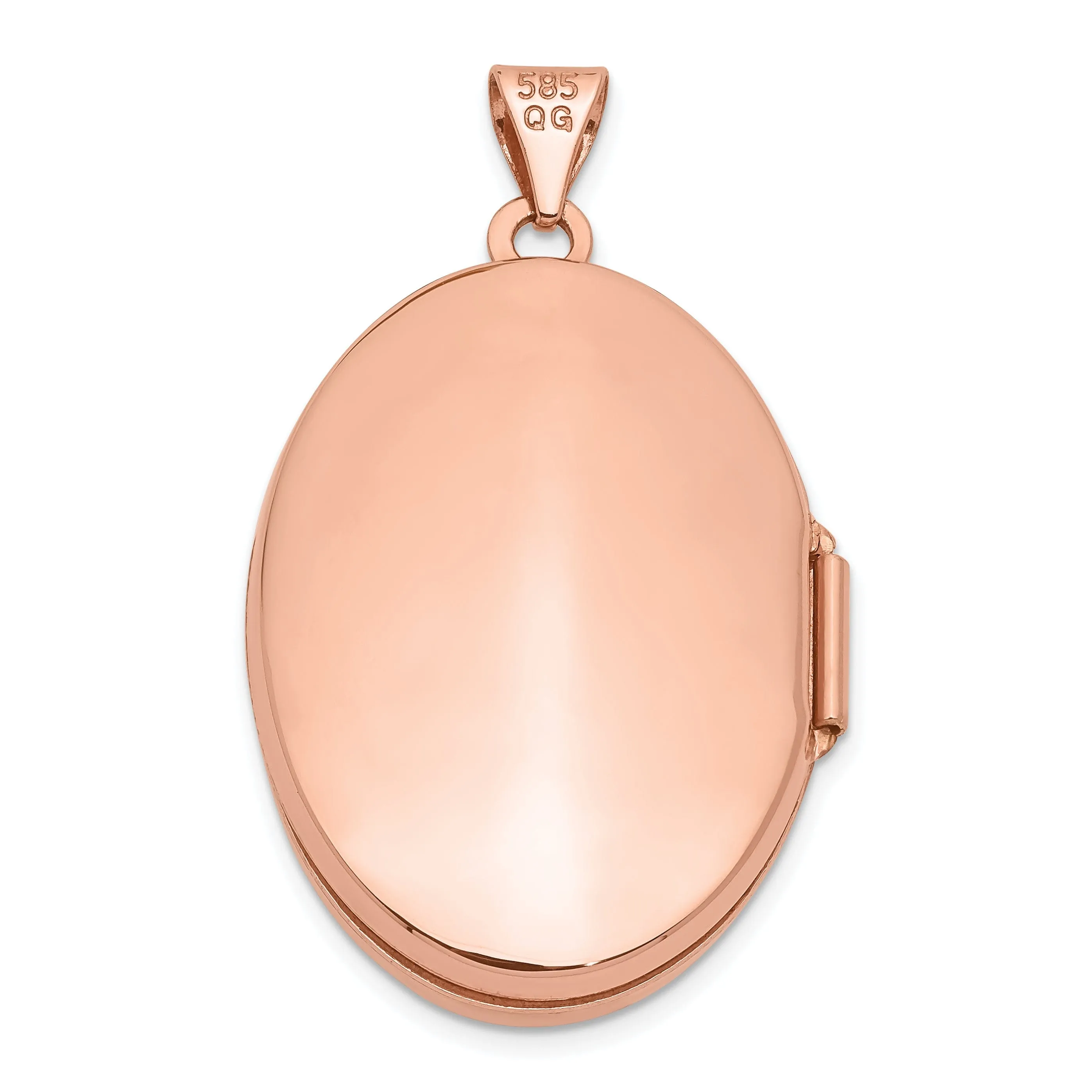 Rose Gold Polished Domed Oval Locket