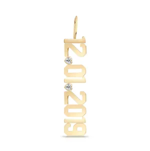 Solid Gold   Mixed Shapes Date Charm