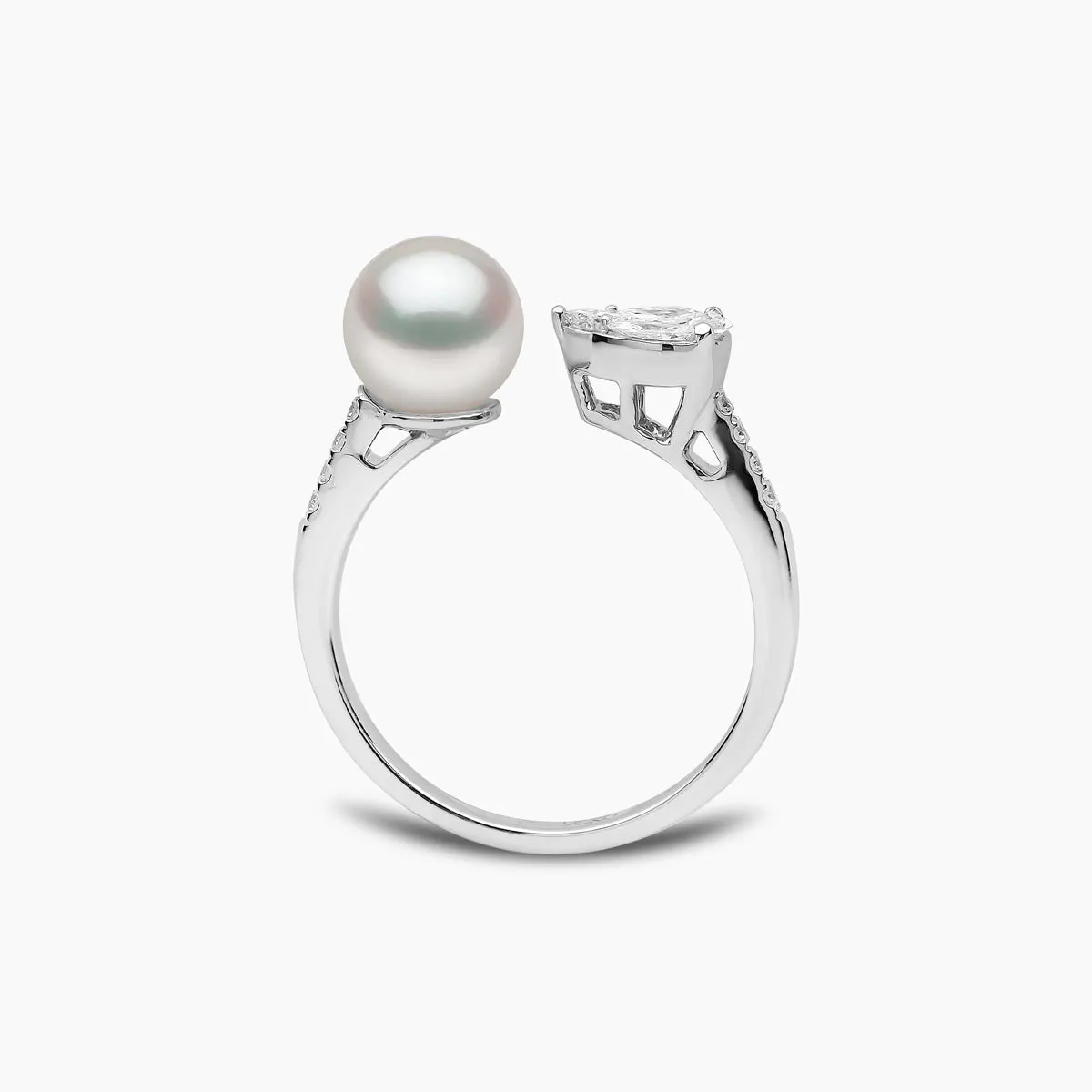 Starlight 18K Gold Pearl and Diamond Spectrum Ring