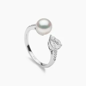 Starlight 18K Gold Pearl and Diamond Spectrum Ring