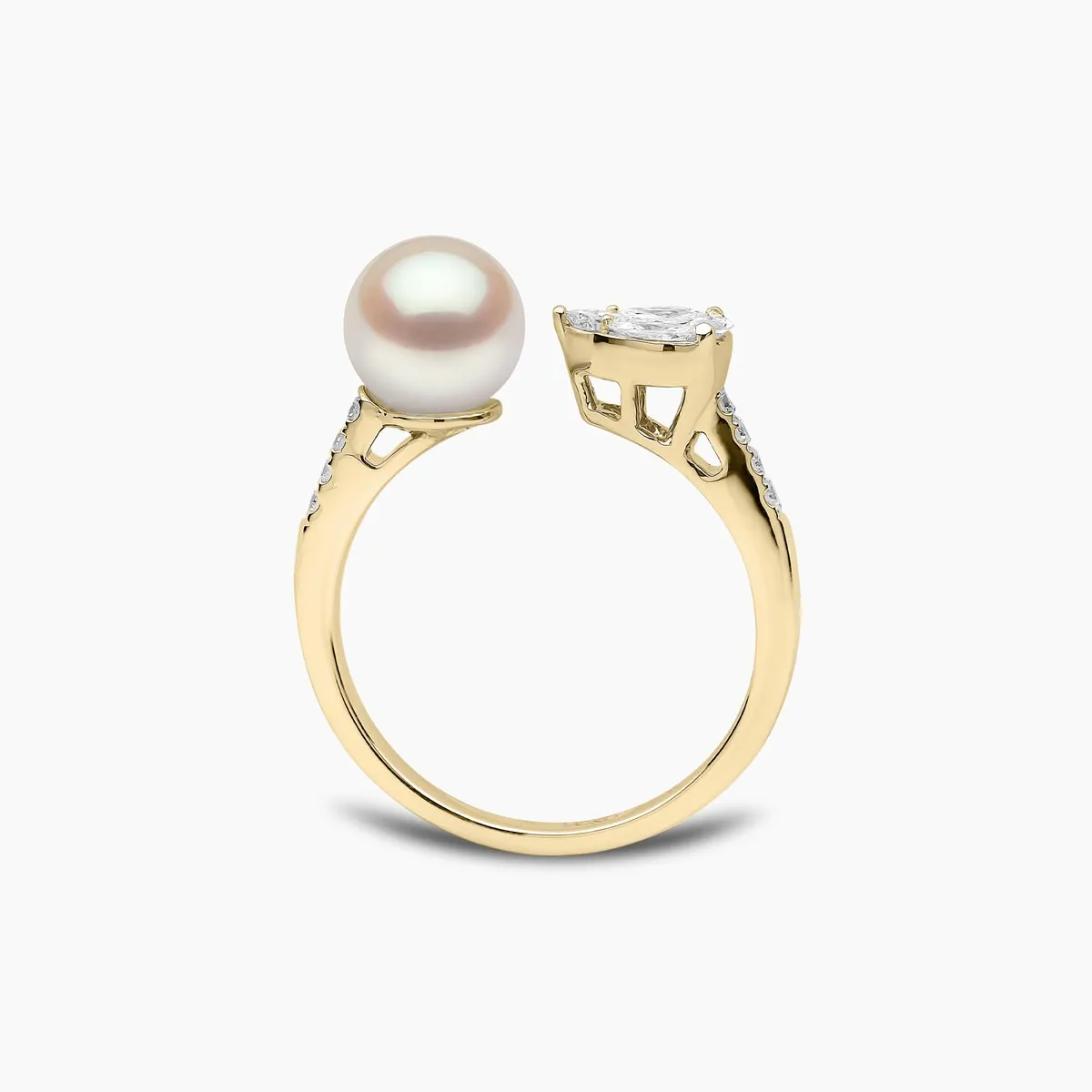 Starlight 18K Gold Pearl and Diamond Spectrum Ring