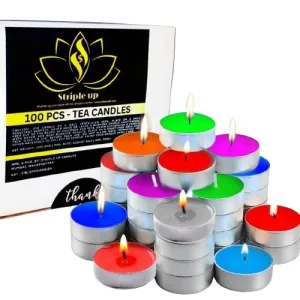 STRIPLE UP Scented Candles, Pack of 100, Lemon Grass, Lavender, Rose, Vanilla, Sandalwood, 2-3 Hours Burn Time