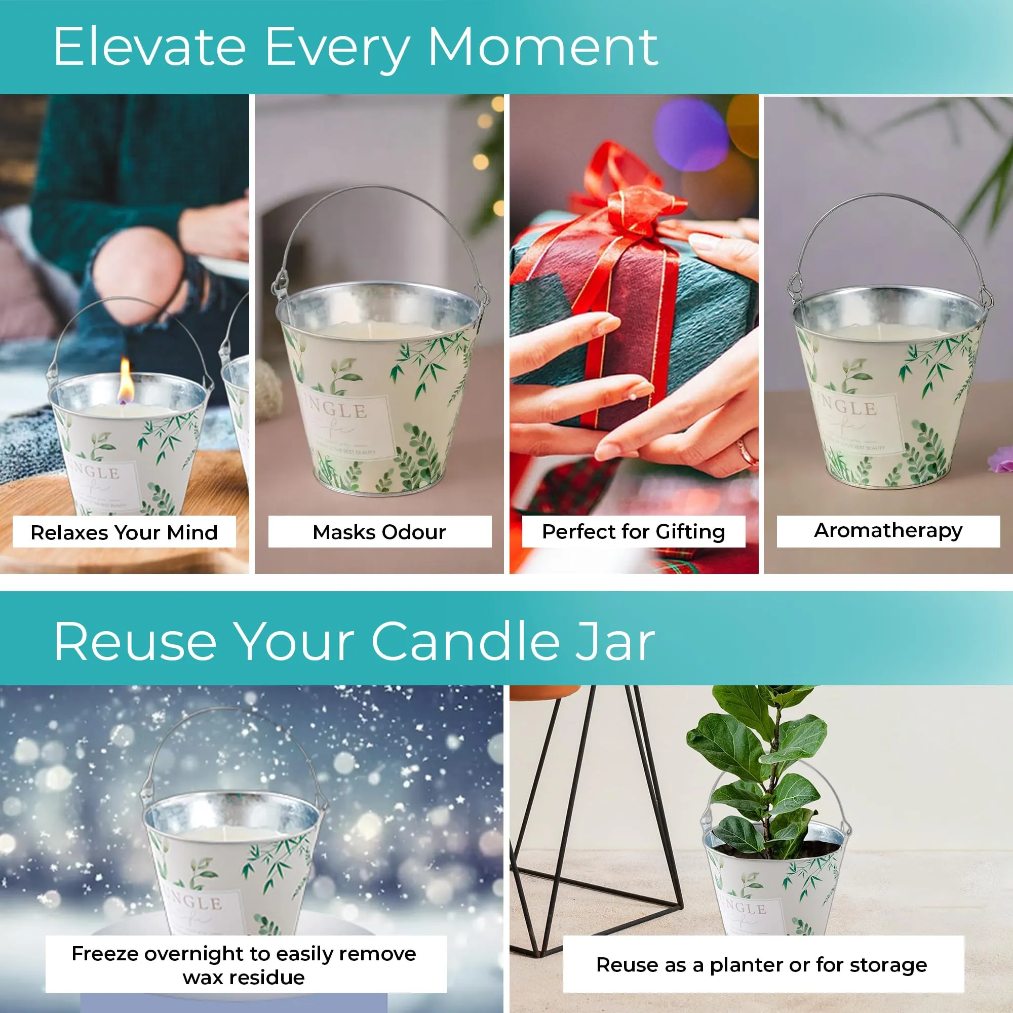 The Better Home Scented Candles (70 Hrs Burn Time) Rakhi Gift for Brother| Lemon Grass Aroma Candle | Scented Candles for Home Decor | Scented Candles for Bedroom Bathroom | Home Decor Items