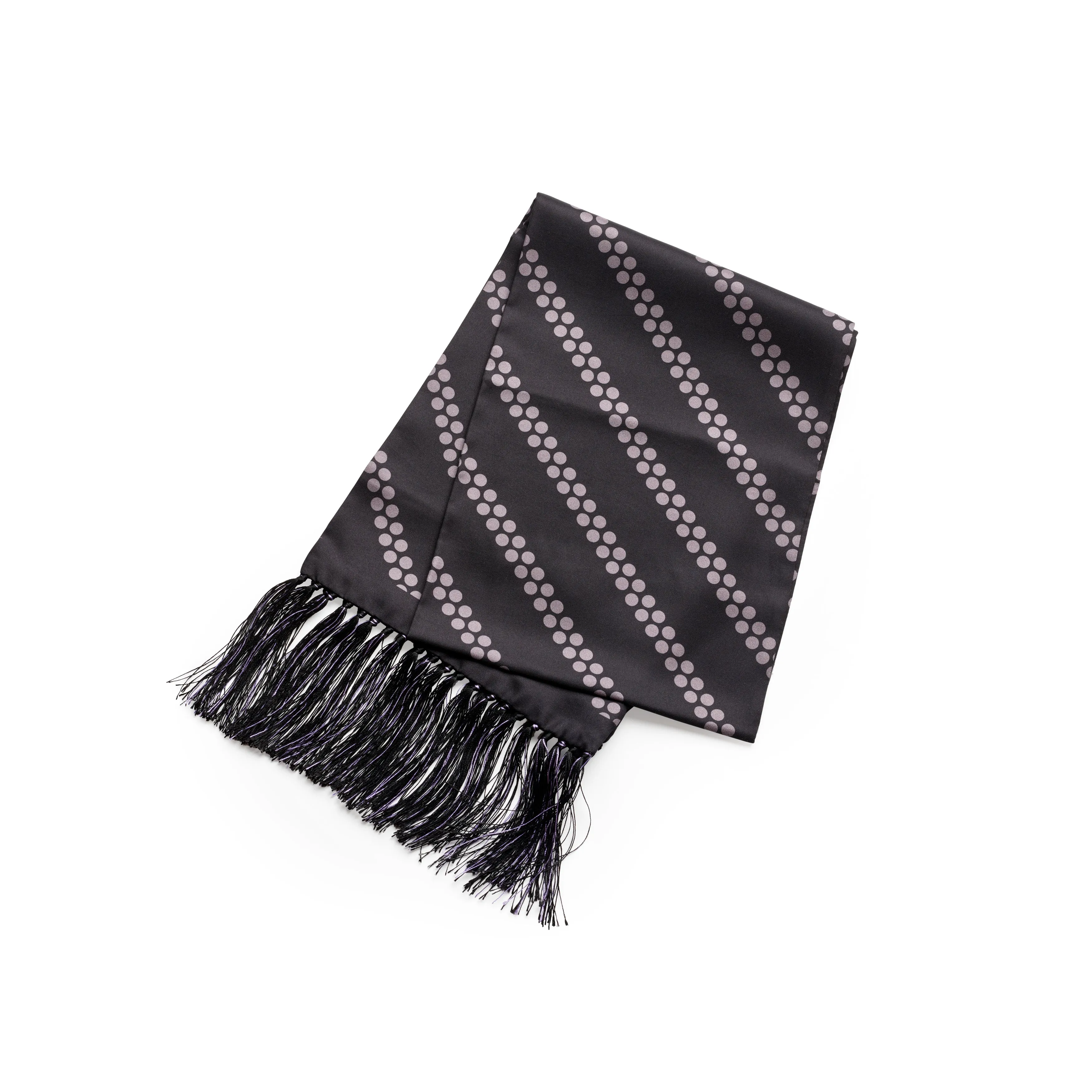 Tie Your Tie Black & Grey Polka Dot Silk Scarf