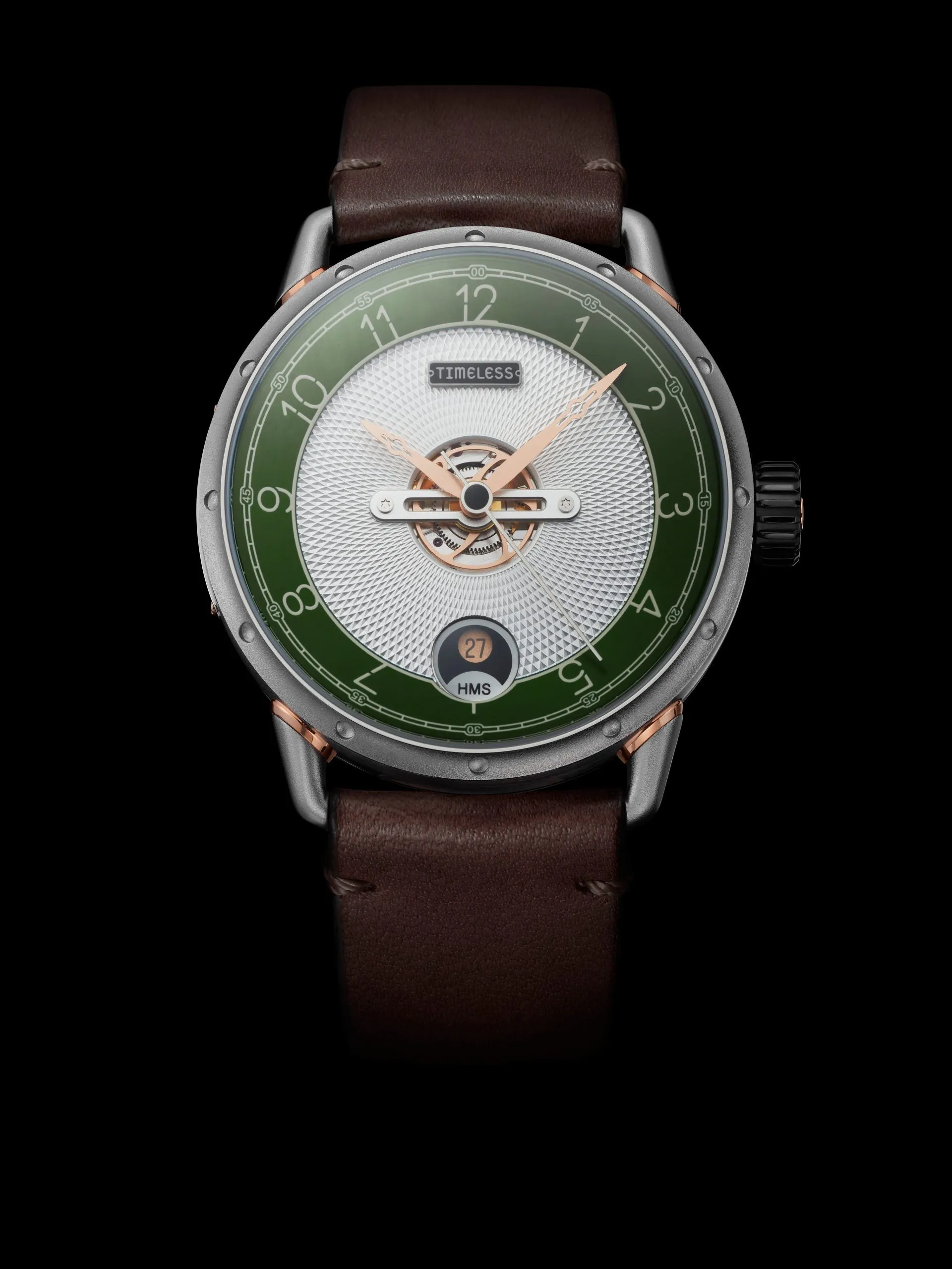 TIMELESS HMS 003 GREEN WHITE DIAL