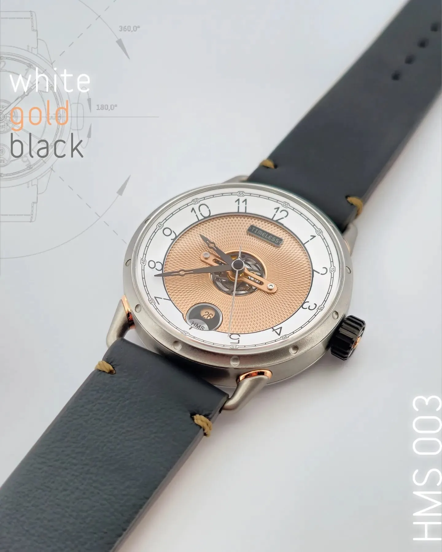 TIMELESS HMS 003 WHITE ROSE GOLD ( BK )