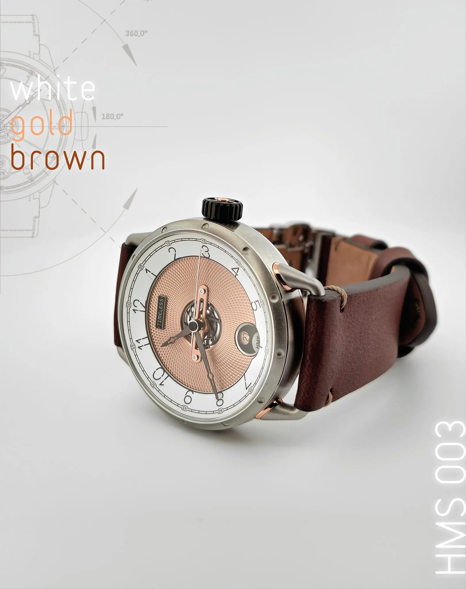 TIMELESS HMS 003 WHITE ROSE GOLD ( BR )