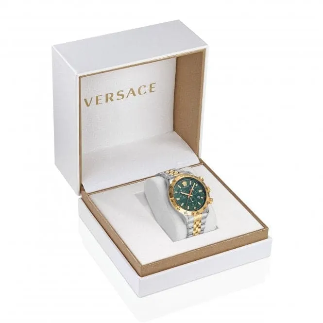 Versace Gents Hellenyium Stainless Steel Green Watch VE2U00522