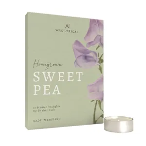 Wax Lyrical Sweet Pea Scented Tea Lights (Pack of 12) - HG0101