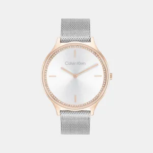 Women Quartz Analog Silver Dial Mesh Watch 25100006