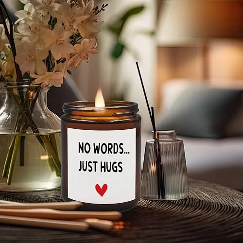 XUISWELL No Words Just Hugs Sympathy Candle, Sympathy Gift, Sympathy Gifts for Loss of Loved One, Bereavement Gifts, Condolences Gift for Loss, Get Well Gifts for Women