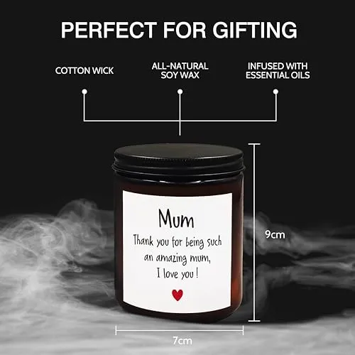 XUISWELL Thank You Mom Candle, Mom Candles from Daughter, Mom Mother Gifts from Daughters, Mothers Day Candle Gifts for Mom Mothers Day, Candles for Mom